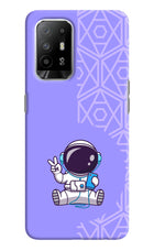 Cute Astronaut Chilling Oppo F19 Pro+ Hard Case Back Cover by Casekaro
