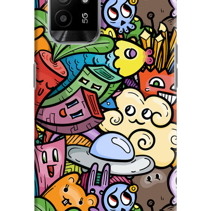 Veggie Doodle Oppo F19 Pro+ Hard Case Back Cover by Casekaro
