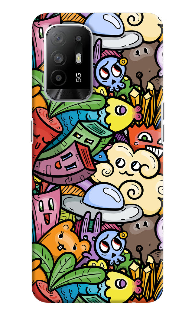 Veggie Doodle Oppo F19 Pro+ Hard Case Back Cover by Casekaro