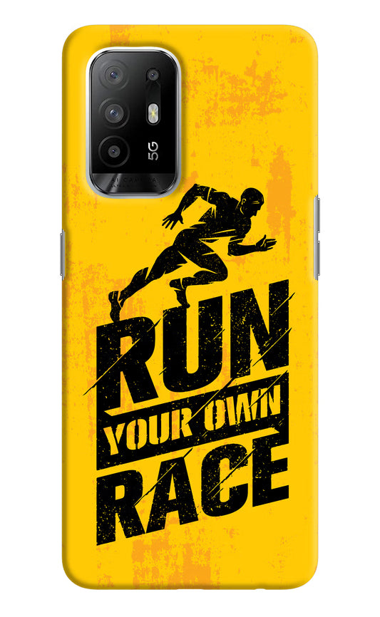 Run Your Own Race Oppo F19 Pro+ Hard Case Back Cover by Casekaro