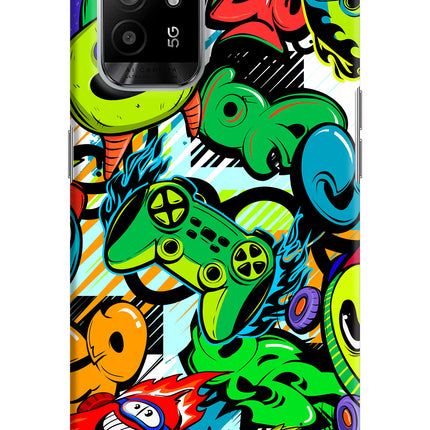 Game Doodle Oppo F19 Pro+ Hard Case Back Cover by Casekaro