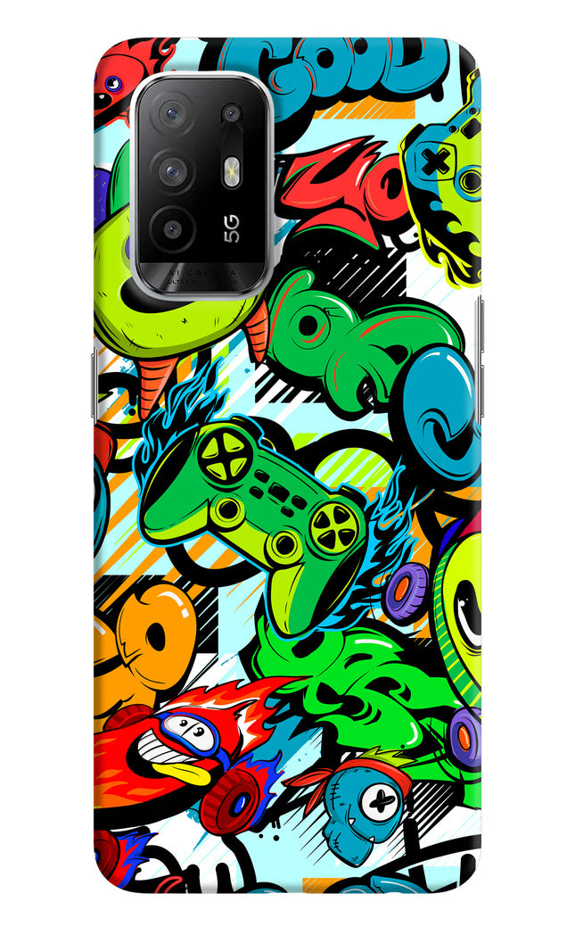 Game Doodle Oppo F19 Pro+ Hard Case Back Cover by Casekaro