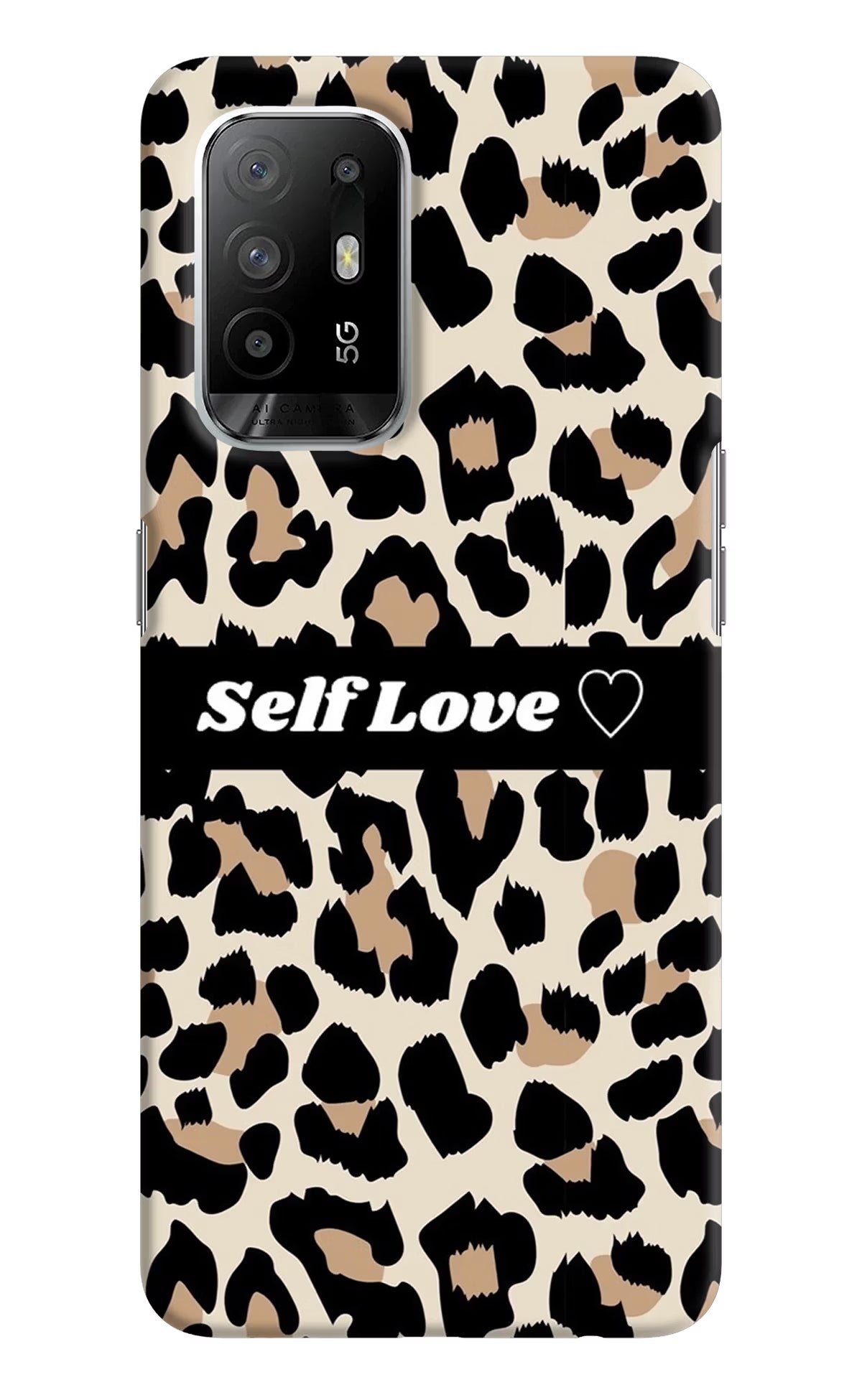 Leopard Print Self Love Oppo F19 Pro+ Hard Case Back Cover by Casekaro