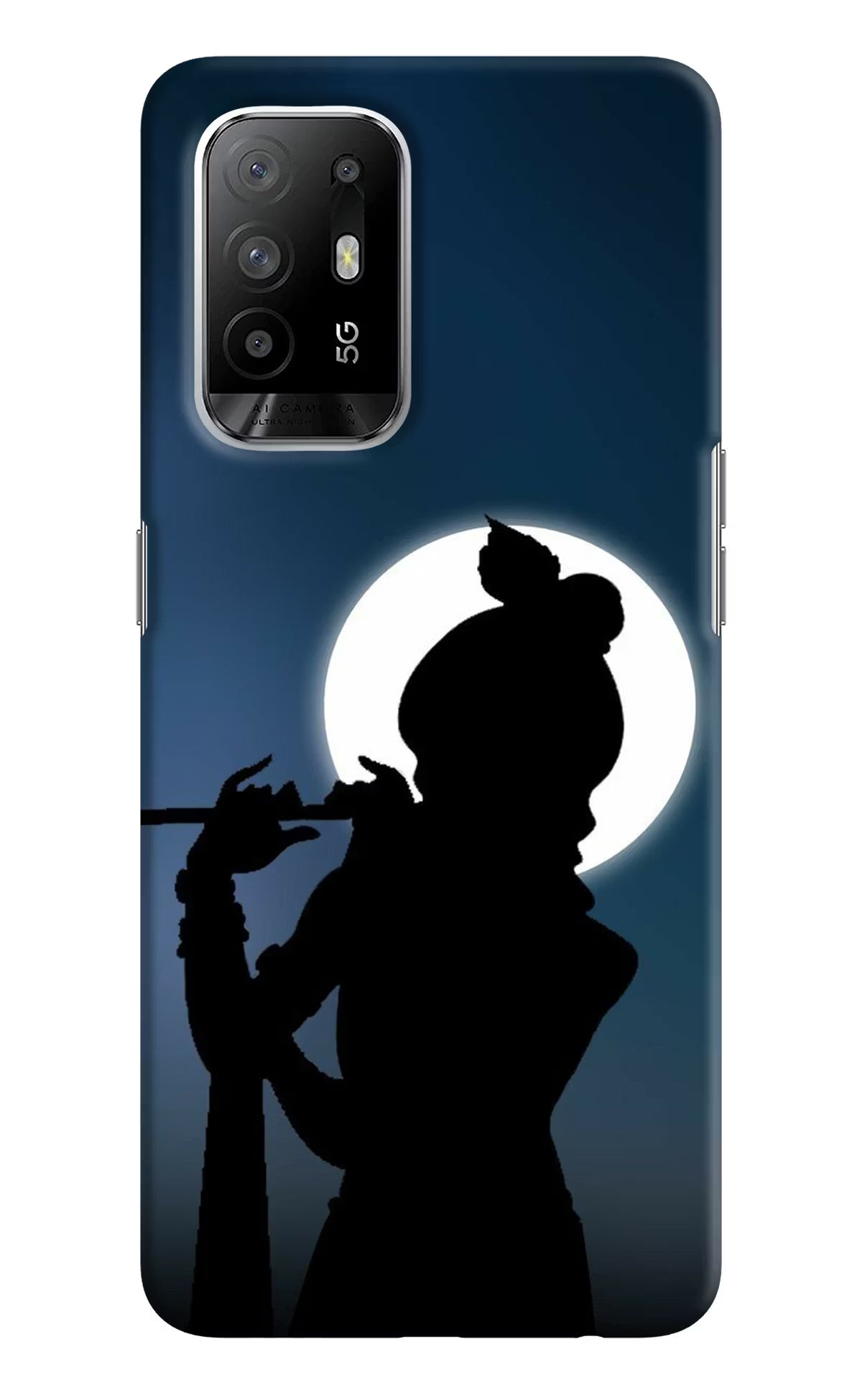 Shri Krishna Silhouette Oppo F19 Pro+ Hard Case Back Cover by Casekaro