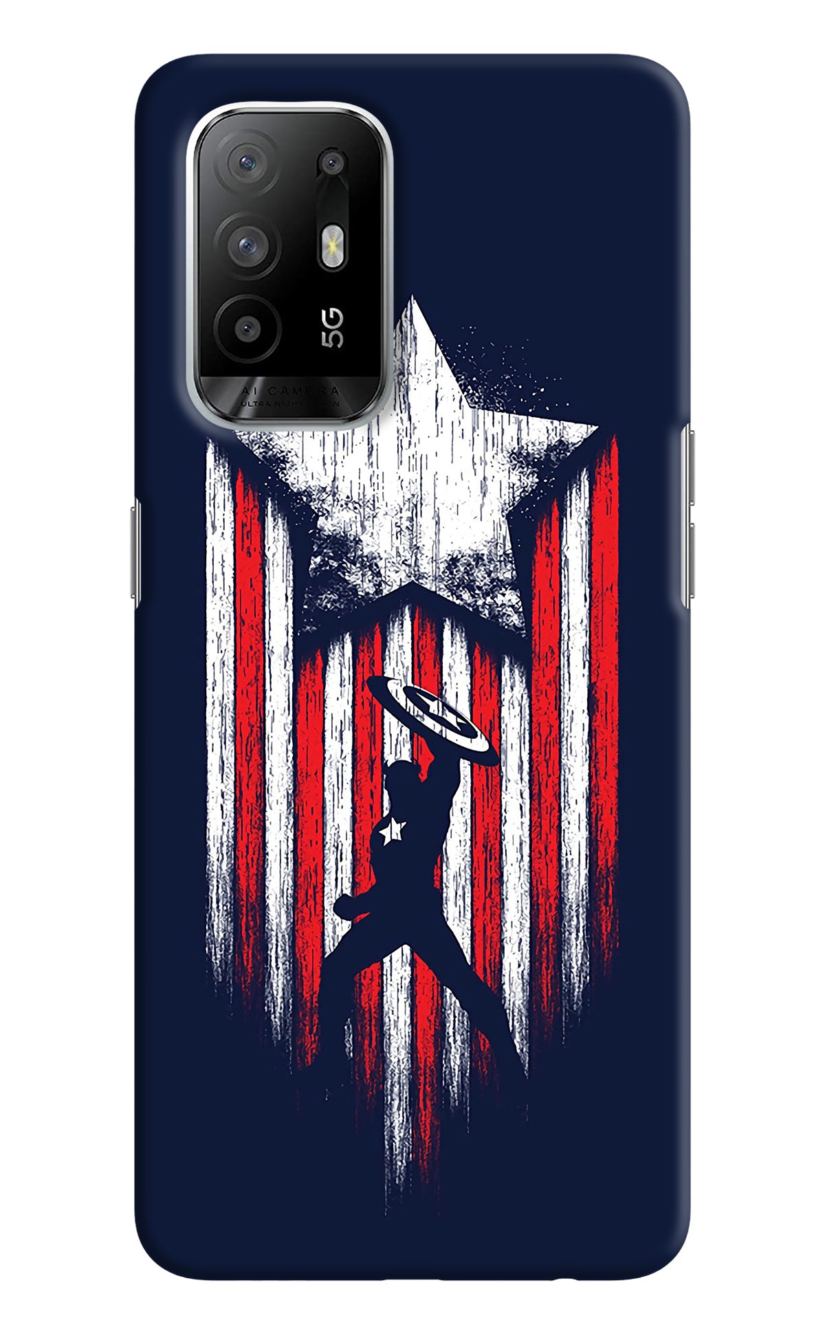 Captain America Marvel Art Oppo F19 Pro+ Back Cover