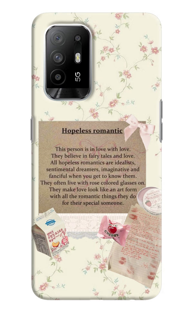 Hopeless Romantic Oppo F19 Pro+ Hard Case Back Cover by Casekaro