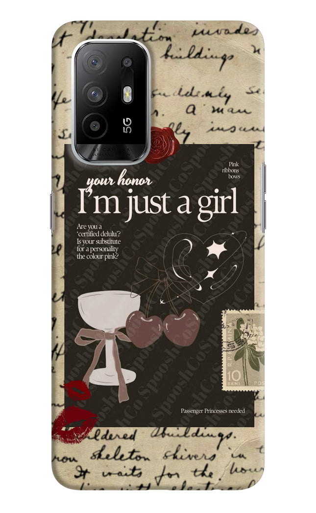I am just a girl Oppo F19 Pro+ Hard Case Back Cover by Casekaro