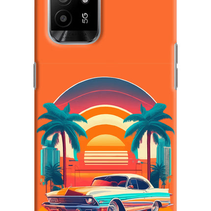 Palm Drive 80s Oppo F19 Pro+ Hard Case Back Cover by Casekaro