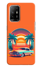 Palm Drive 80s Oppo F19 Pro+ Hard Case Back Cover by Casekaro