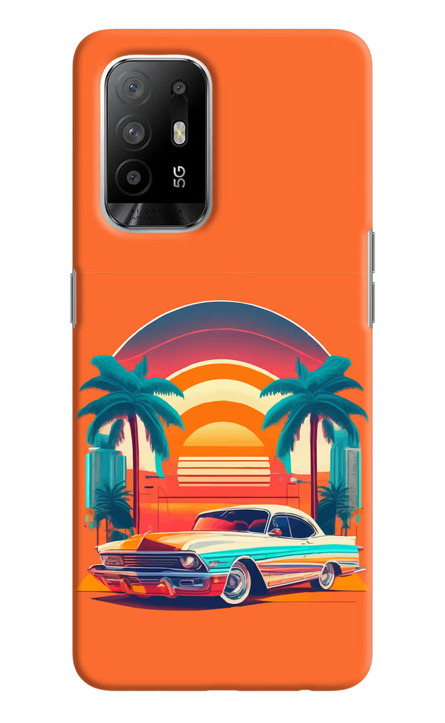 Palm Drive 80s Oppo F19 Pro+ Hard Case Back Cover by Casekaro