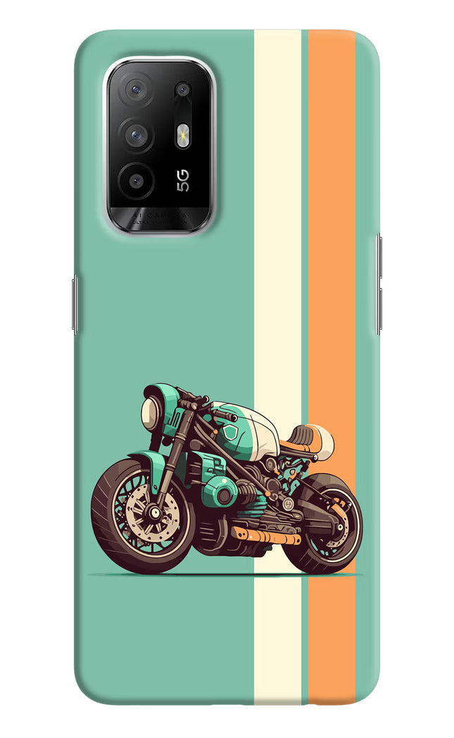 Striped Moto Drift Oppo F19 Pro+ Hard Case Back Cover by Casekaro