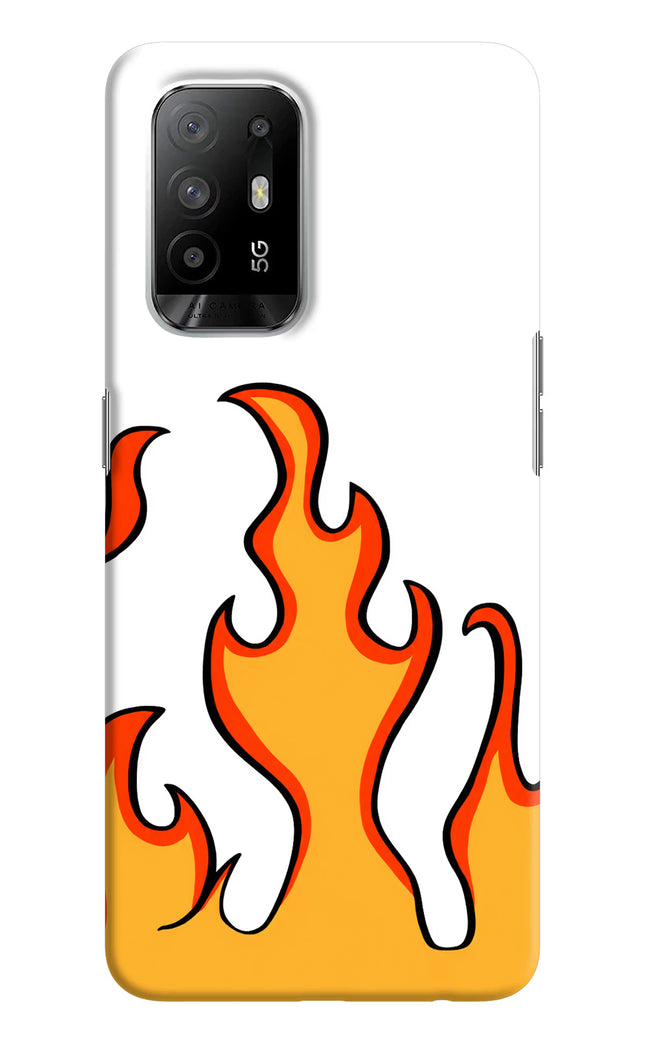 Fired Up – White Oppo F19 Pro+ Hard Case Back Cover by Casekaro
