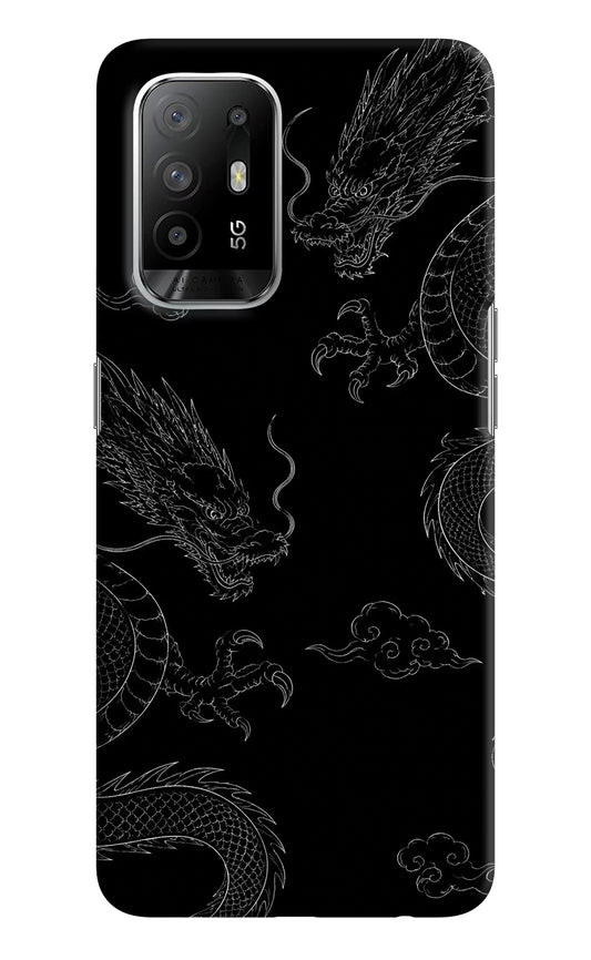 Twin Dragons Oppo F19 Pro+ Hard Case Back Cover by Casekaro