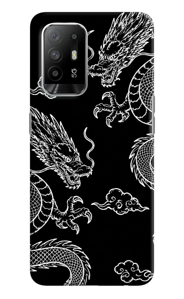Twin Dragons Oppo F19 Pro+ Hard Case Back Cover by Casekaro