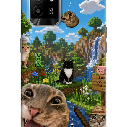 Minecraft Cat Chaos Oppo F19 Pro+ Hard Case Back Cover by Casekaro