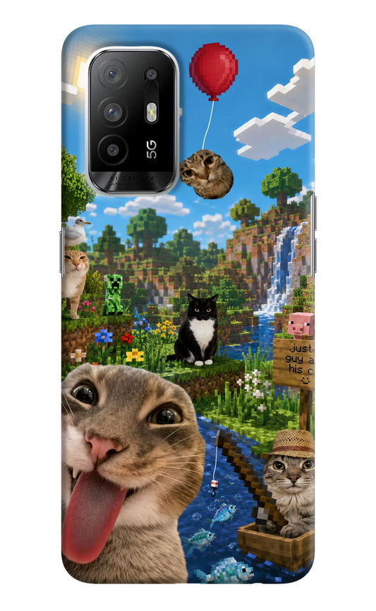 Minecraft Cat Chaos Oppo F19 Pro+ Hard Case Back Cover by Casekaro