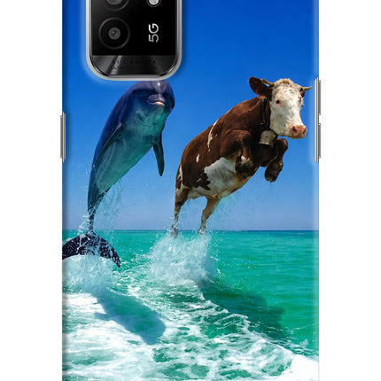 Dolphin vs Cow Oppo F19 Pro+ Hard Case Back Cover by Casekaro