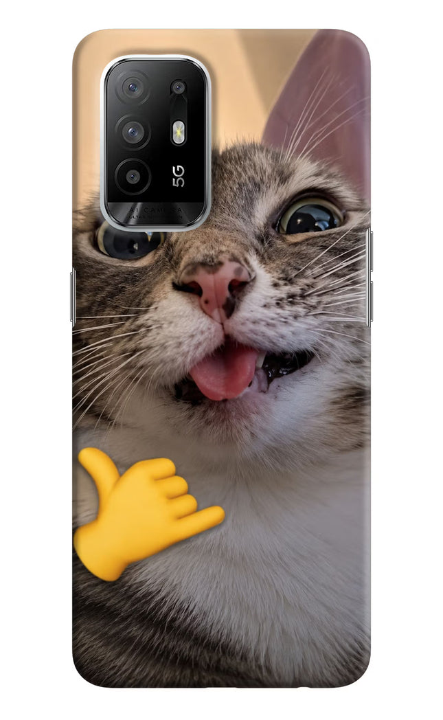 Silly Cat Call Oppo F19 Pro+ Hard Case Back Cover by Casekaro