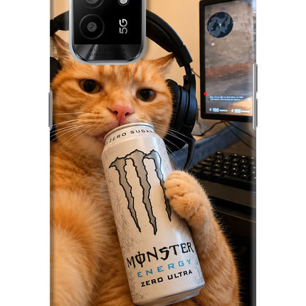 Gamer Cat Energy Oppo F19 Pro+ Hard Case Back Cover by Casekaro