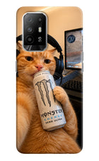 Gamer Cat Energy Oppo F19 Pro+ Hard Case Back Cover by Casekaro