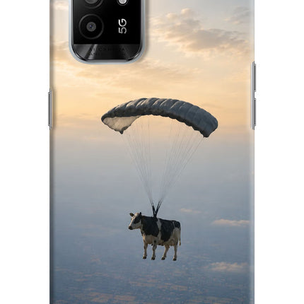Skydiving Cow Oppo F19 Pro+ Hard Case Back Cover by Casekaro