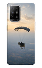 Skydiving Cow Oppo F19 Pro+ Hard Case Back Cover by Casekaro