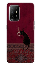 Midnight Cat Oppo F19 Pro+ Back Cover