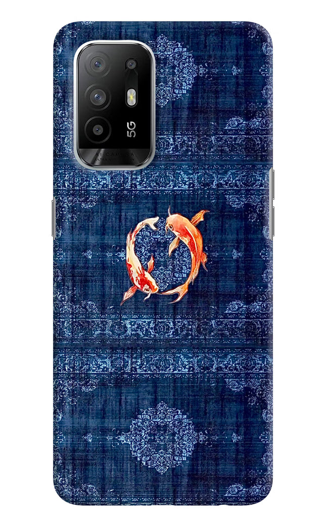 Koi Blue Oppo F19 Pro+ Hard Case Back Cover by Casekaro