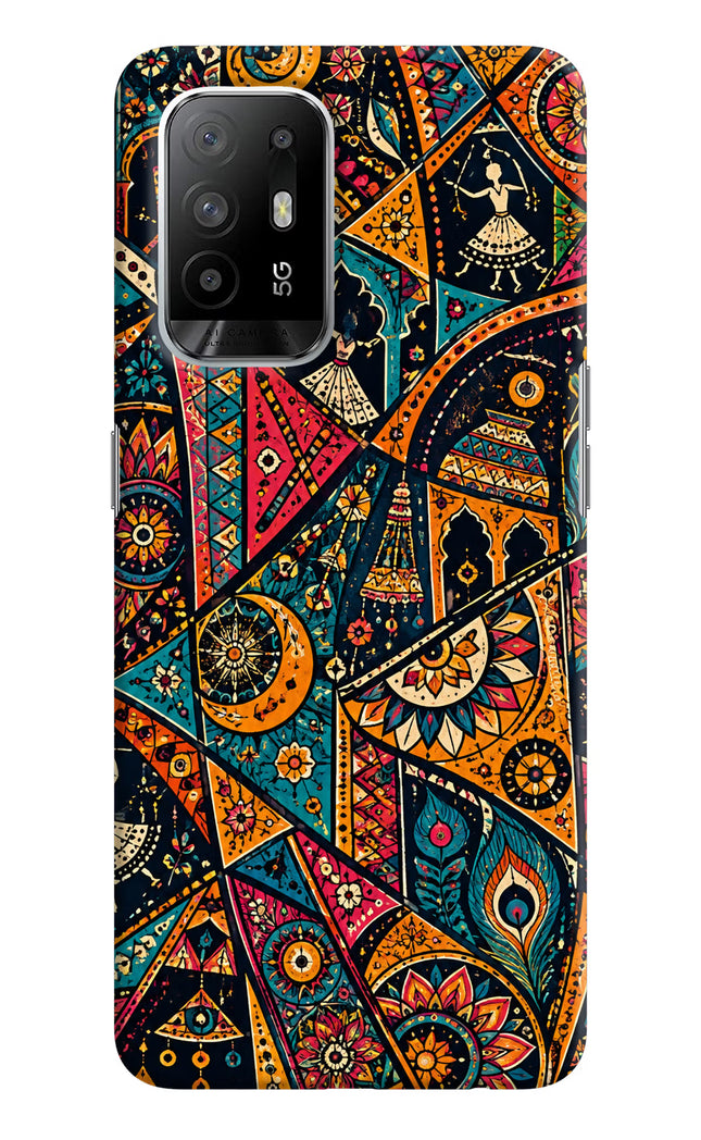 Folk Print Oppo F19 Pro+ Hard Case Back Cover by Casekaro