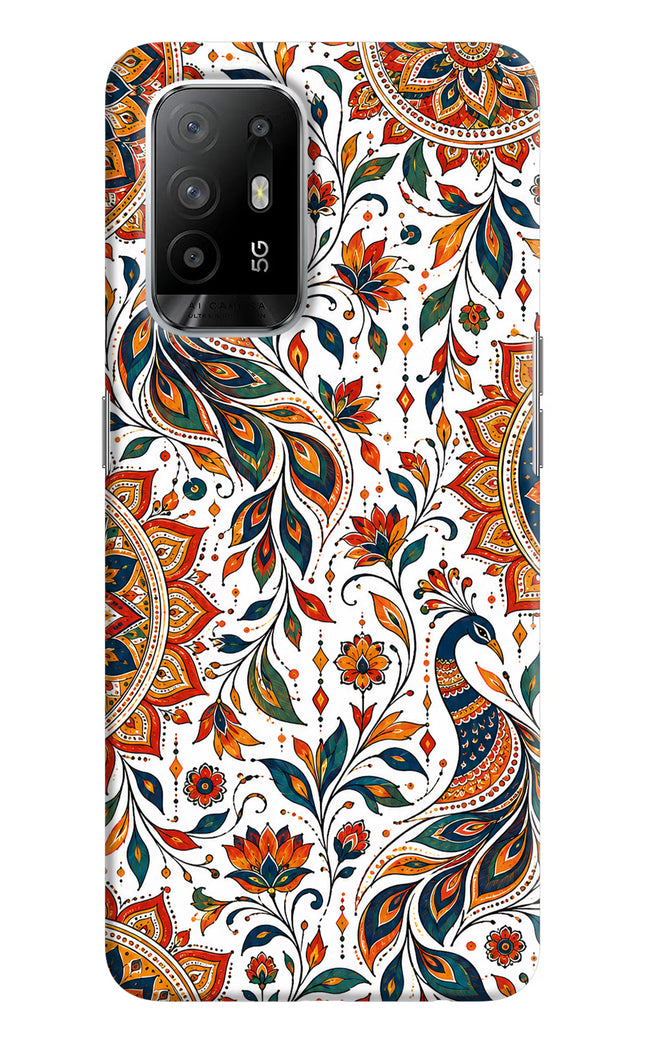 White Mayura Oppo F19 Pro+ Hard Case Back Cover by Casekaro