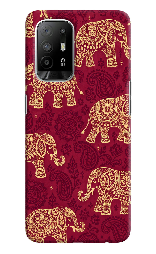 Maroon Elephant Oppo F19 Pro+ Back Cover