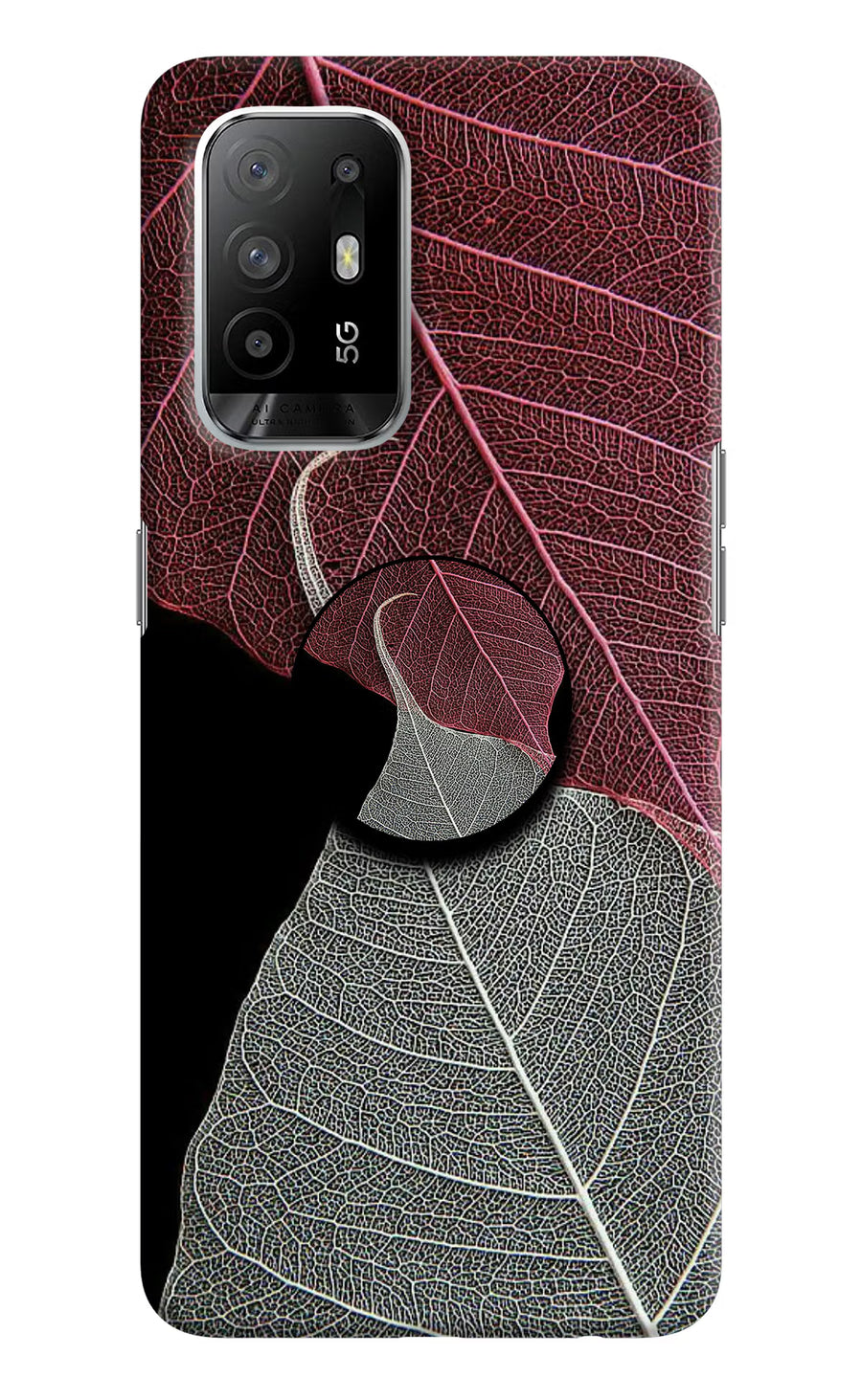 Leaf Pattern Oppo F19 Pro+ Pop Case, Hard case