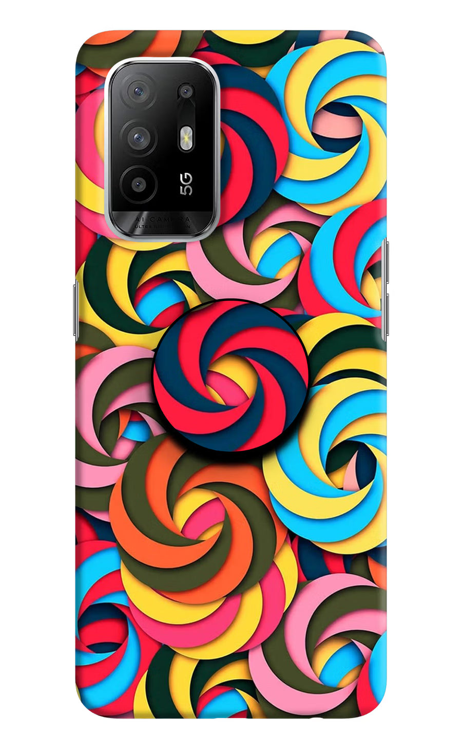 Spiral Pattern Oppo F19 Pro+ Pop Case, Hard case