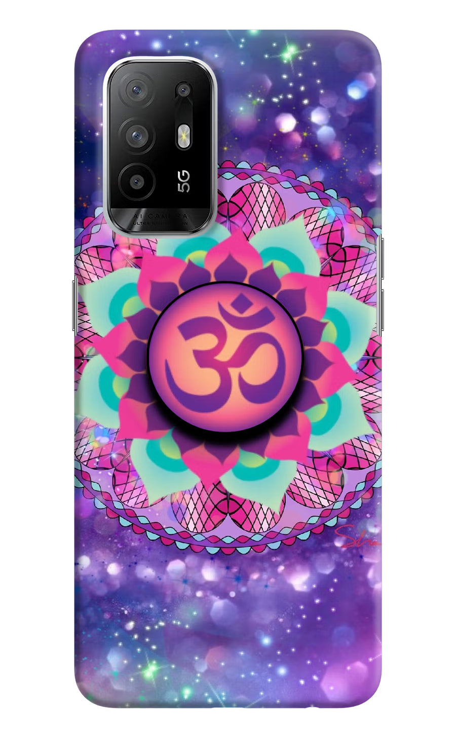 Om Purple Oppo F19 Pro+ Pop Case, Hard case