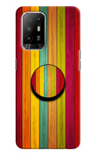 Multicolor Wooden Oppo F19 Pro+ Pop Case by Casekaro