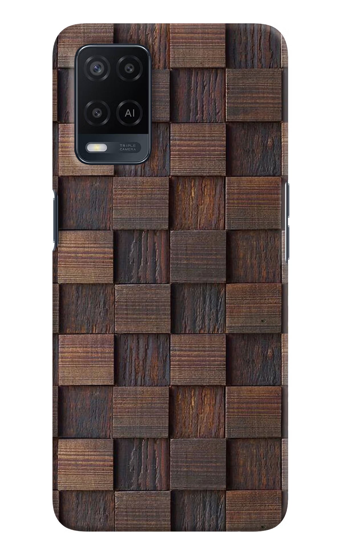 Wooden Cube Design Oppo A54 Hard Case Back Cover by Casekaro