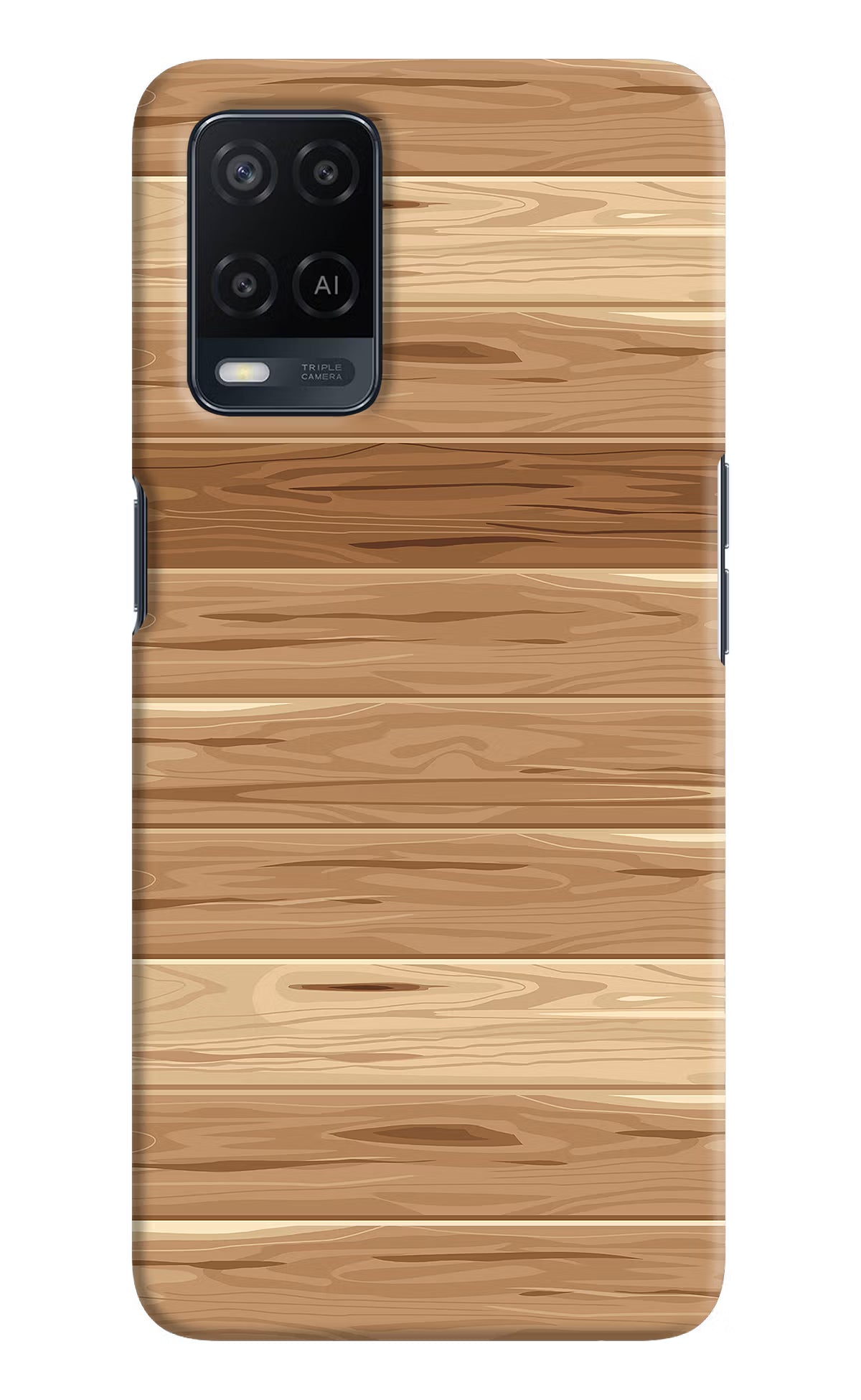 Wooden Vector Oppo A54 Hard Case Back Cover by Casekaro