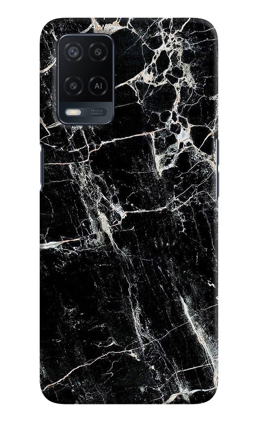 Black Marble Texture Oppo A54 Hard Case Back Cover by Casekaro