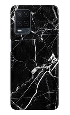 Black Marble Pattern Oppo A54 Hard Case Back Cover by Casekaro