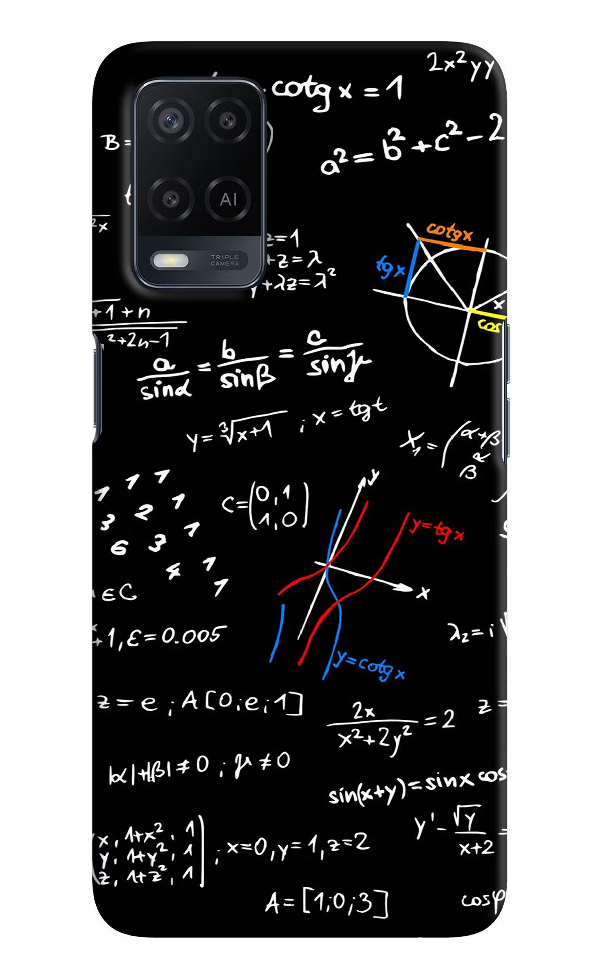 Mathematics Formula Oppo A54 Hard Case Back Cover by Casekaro