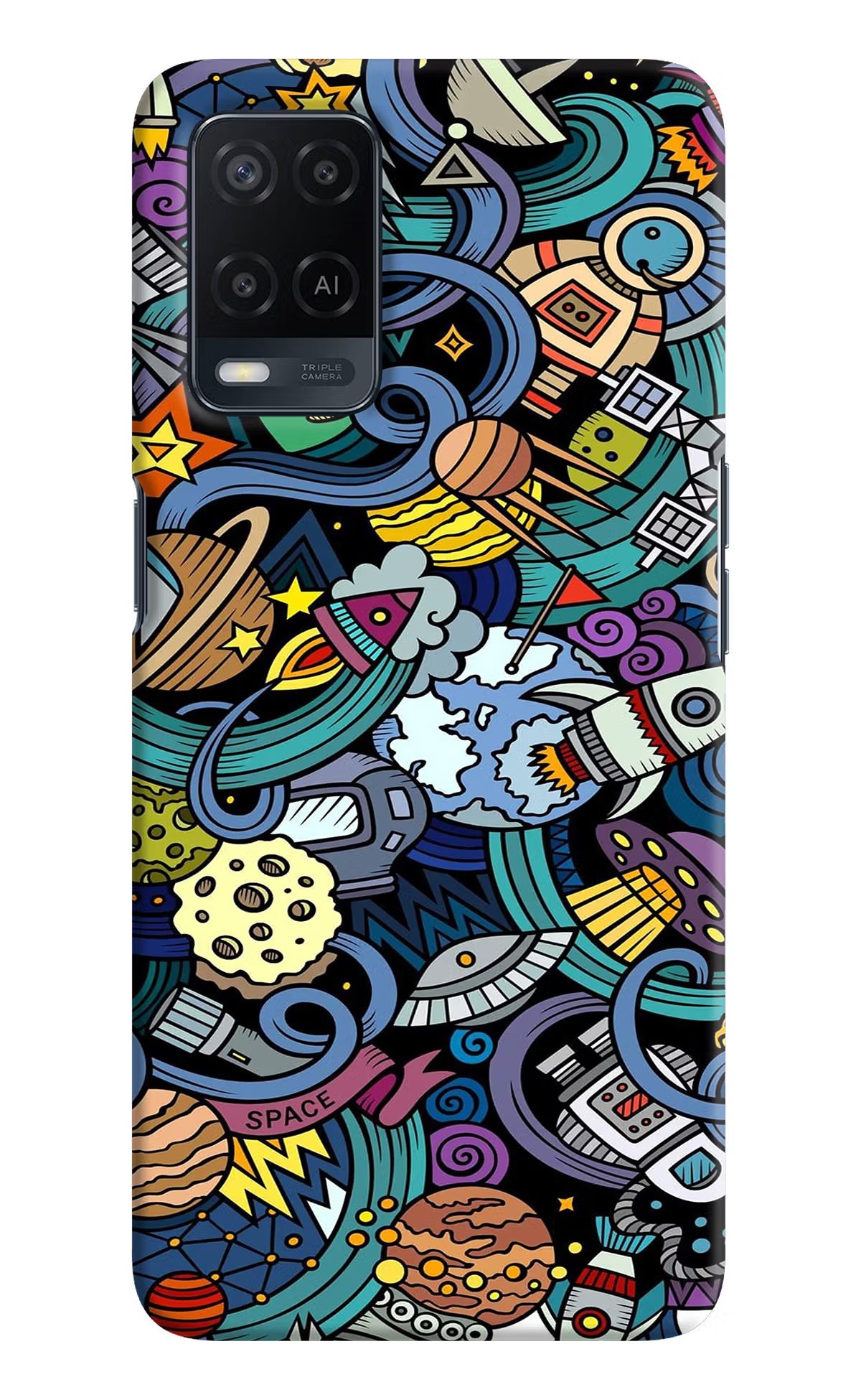 Space Abstract Oppo A54 Hard Case Back Cover by Casekaro