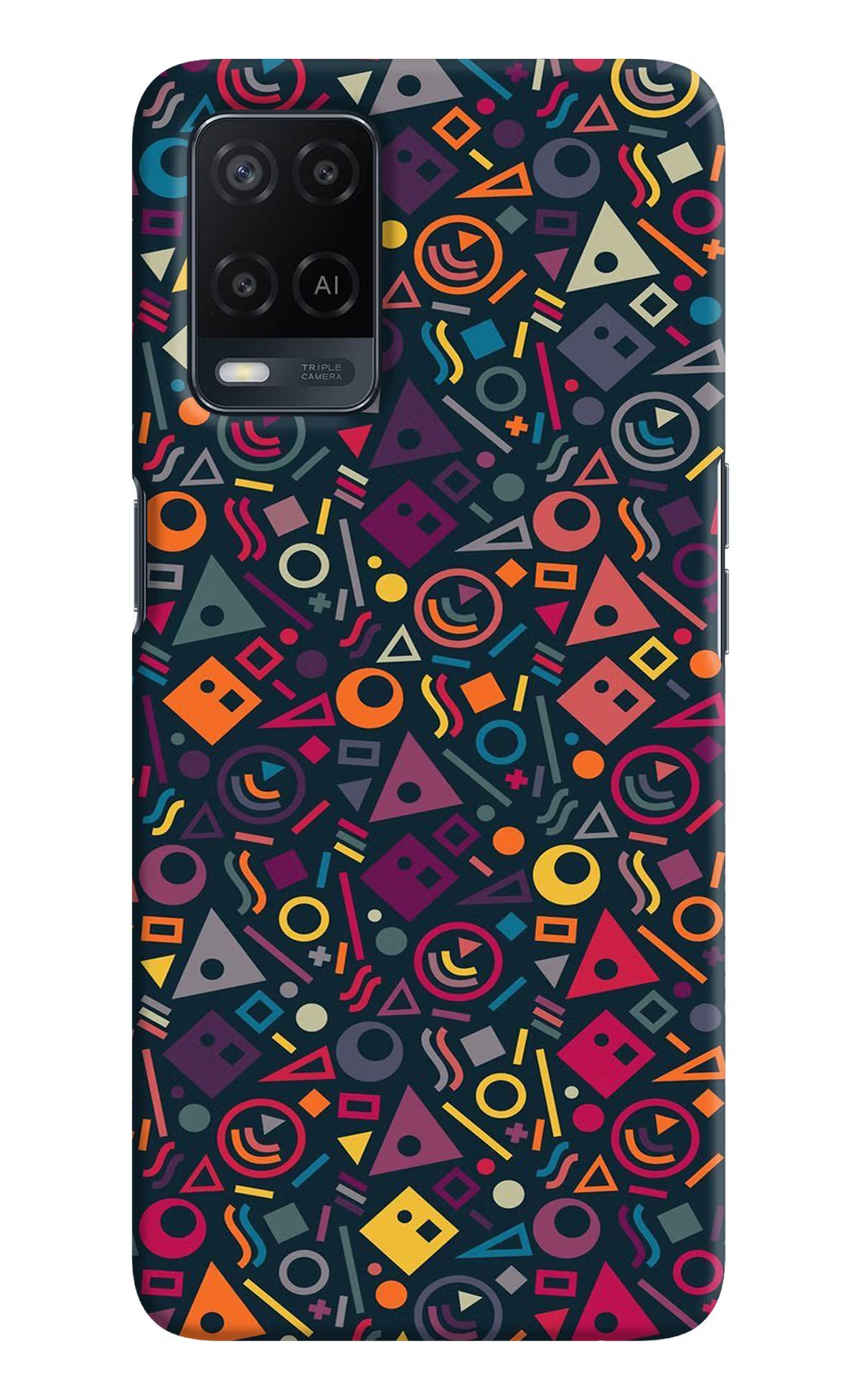 Geometric Abstract Oppo A54 Hard Case Back Cover by Casekaro
