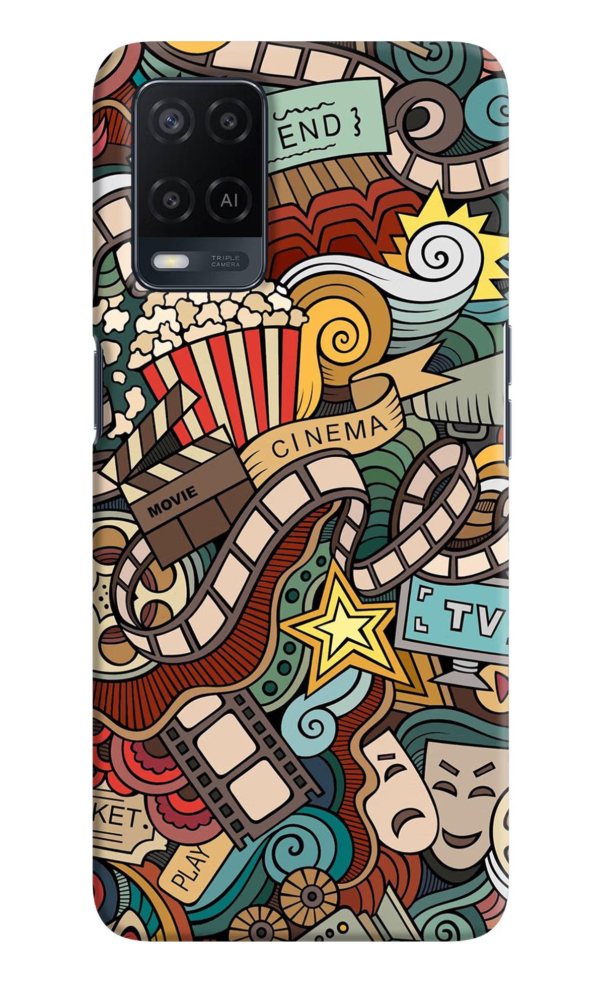 Cinema Abstract Oppo A54 Hard Case Back Cover by Casekaro
