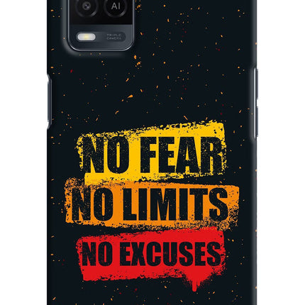 No Fear No Limits No Excuse Oppo A54 Hard Case Back Cover by Casekaro