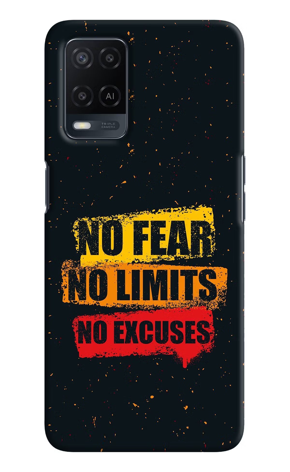 No Fear No Limits No Excuse Oppo A54 Hard Case Back Cover by Casekaro