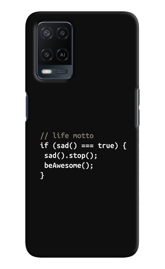 Life Motto Code Oppo A54 Hard Case Back Cover by Casekaro