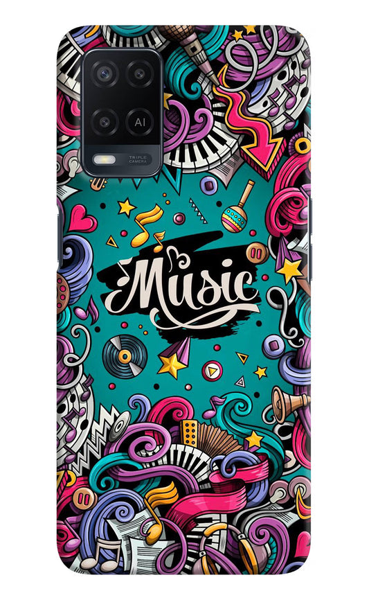 Music Graffiti Oppo A54 Hard Case Back Cover by Casekaro