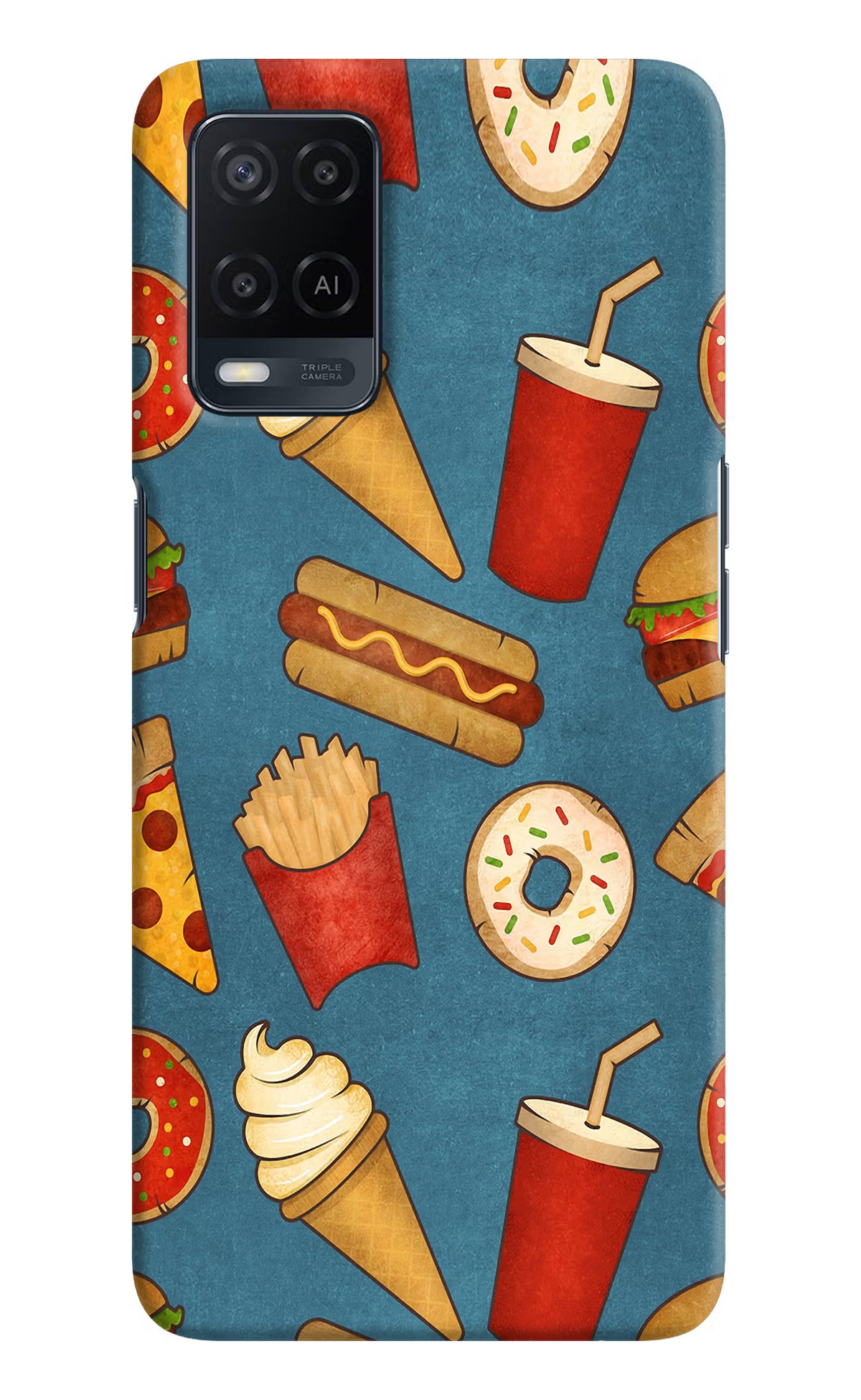 Foodie Oppo A54 Hard Case Back Cover by Casekaro