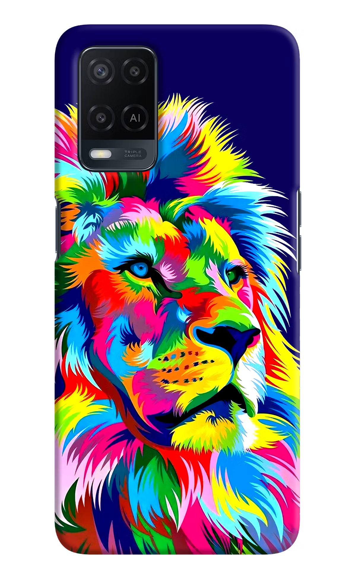 Vector Art Lion Oppo A54 Hard Case Back Cover by Casekaro
