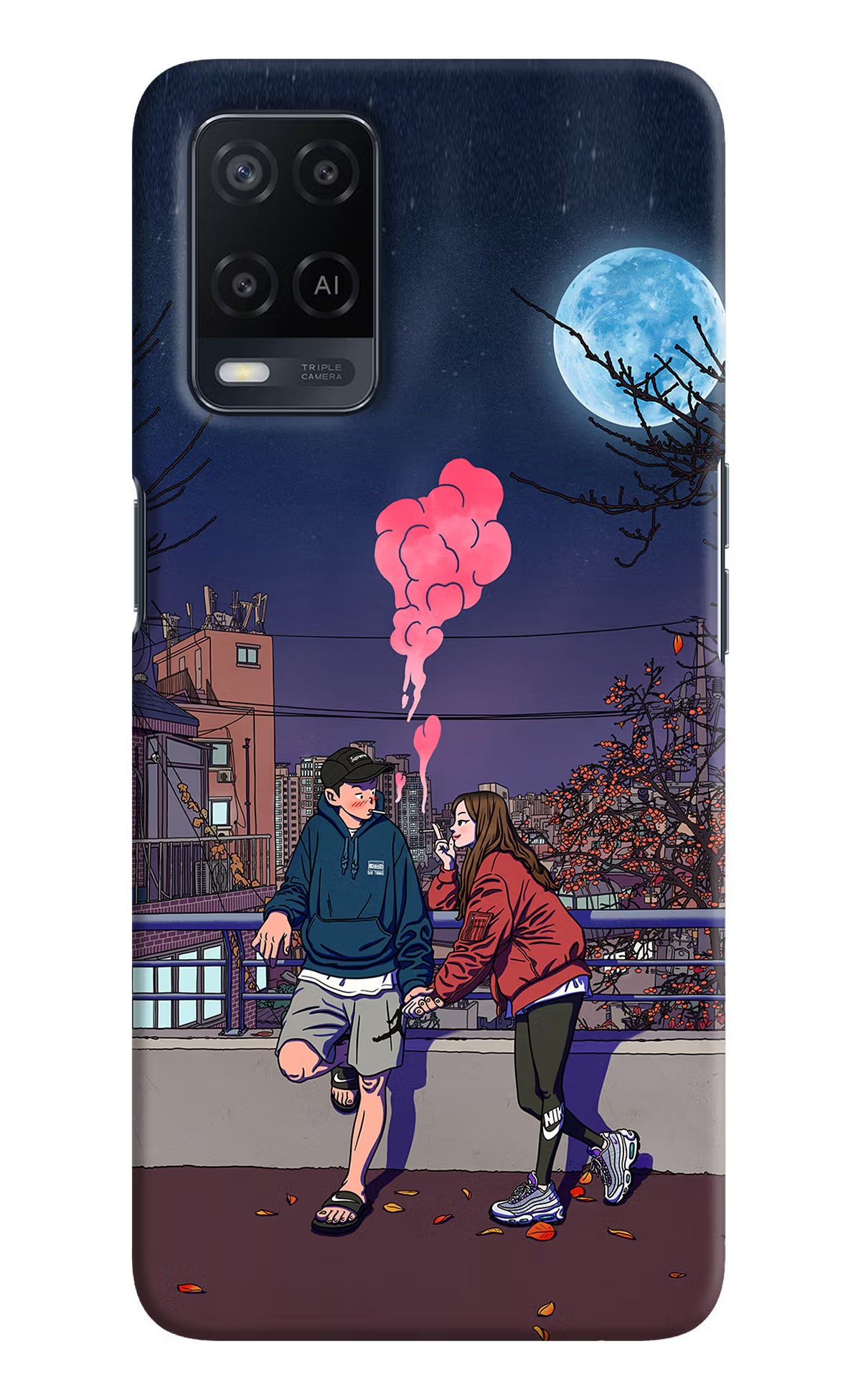 Chilling Couple Oppo A54 Hard Case Back Cover by Casekaro